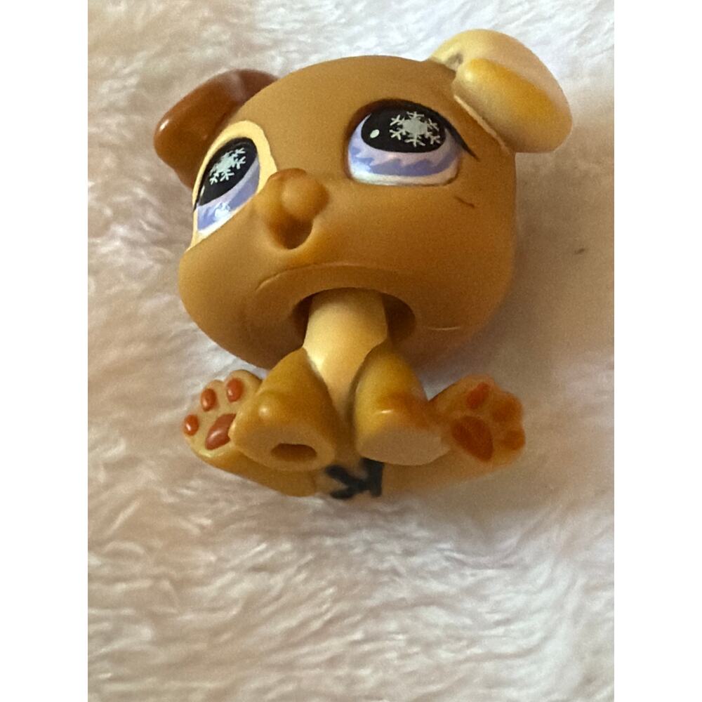 LPS Littlest Pet Shop Puppy #760 Brown Puppy Purple Snowflake Eyes 2007 G2 - Picture 5 of 15